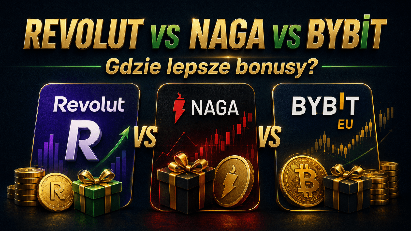 Revolut vs NAGA vs Bybit — gdzie są lepsze bonusy w 2026?