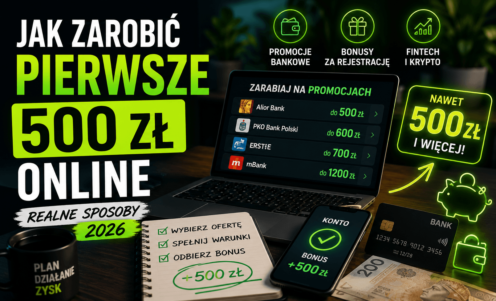 Jak zarobić pierwsze 500 zł online – realne sposoby 2026
