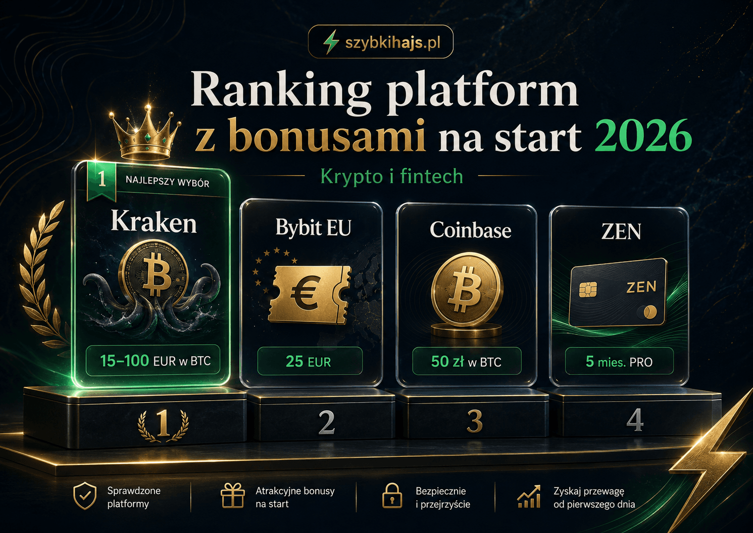 Ranking platform z bonusami na start 2026 — krypto i fintech