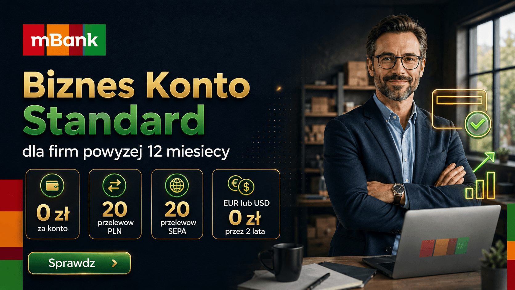 mBank Biznes Konto Standard — dla firm powyżej 12 miesięcy