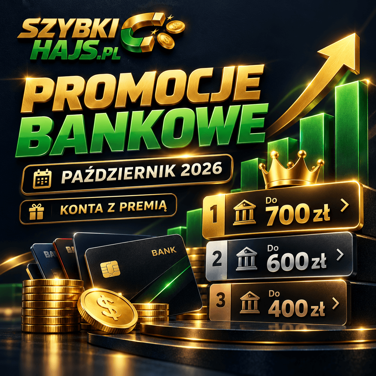 Promocje bankowe październik 2026: najlepsze premie za konto