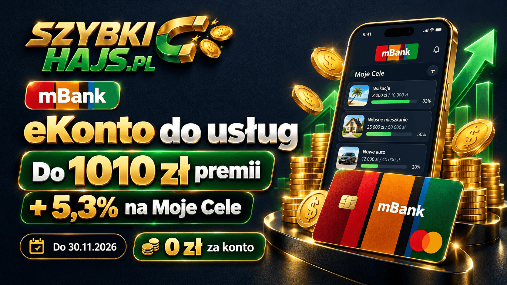 mBank eKonto do usług z premią do 1010 zł