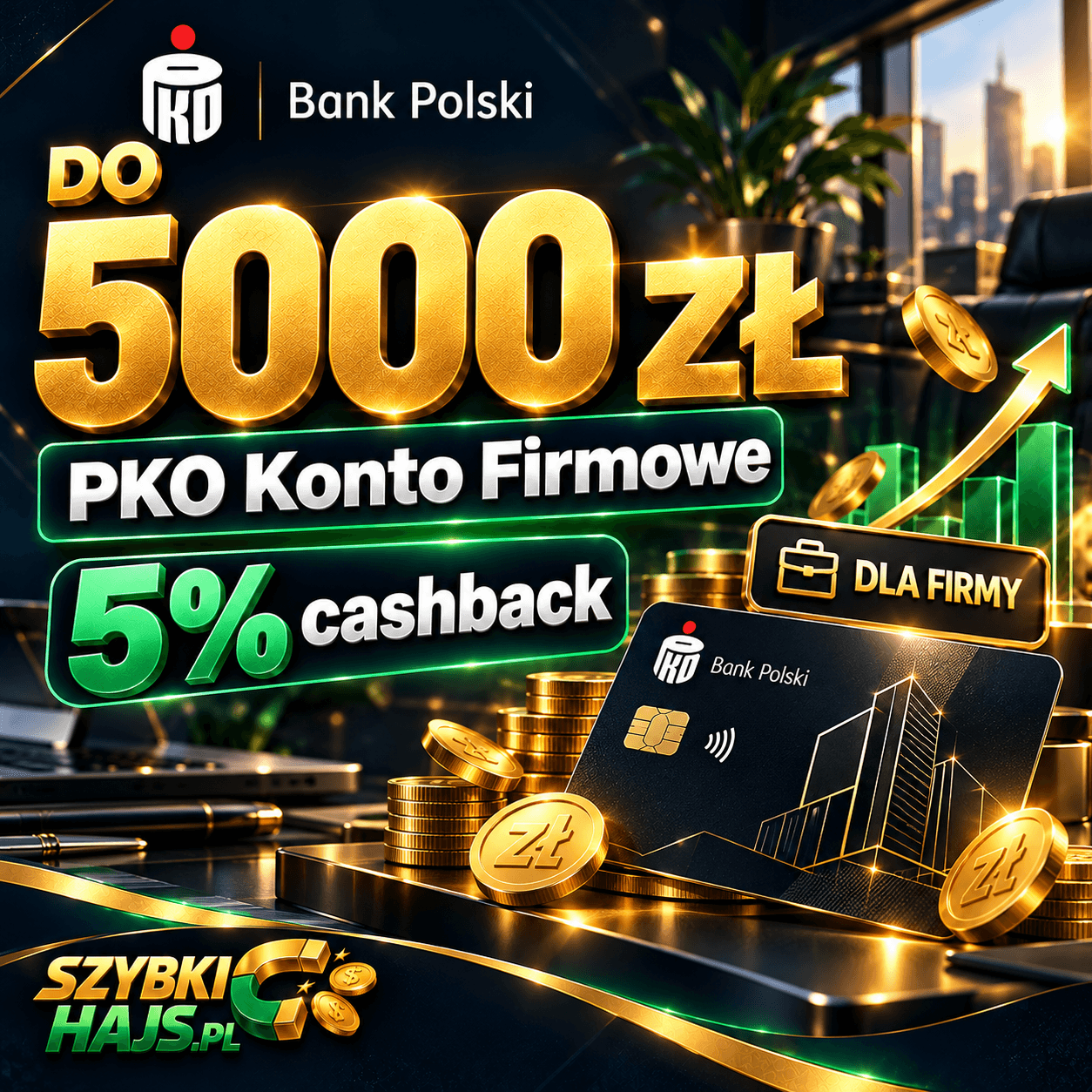 PKO Konto Firmowe: ile naprawdę daje 5% cashbacku za zakupy?